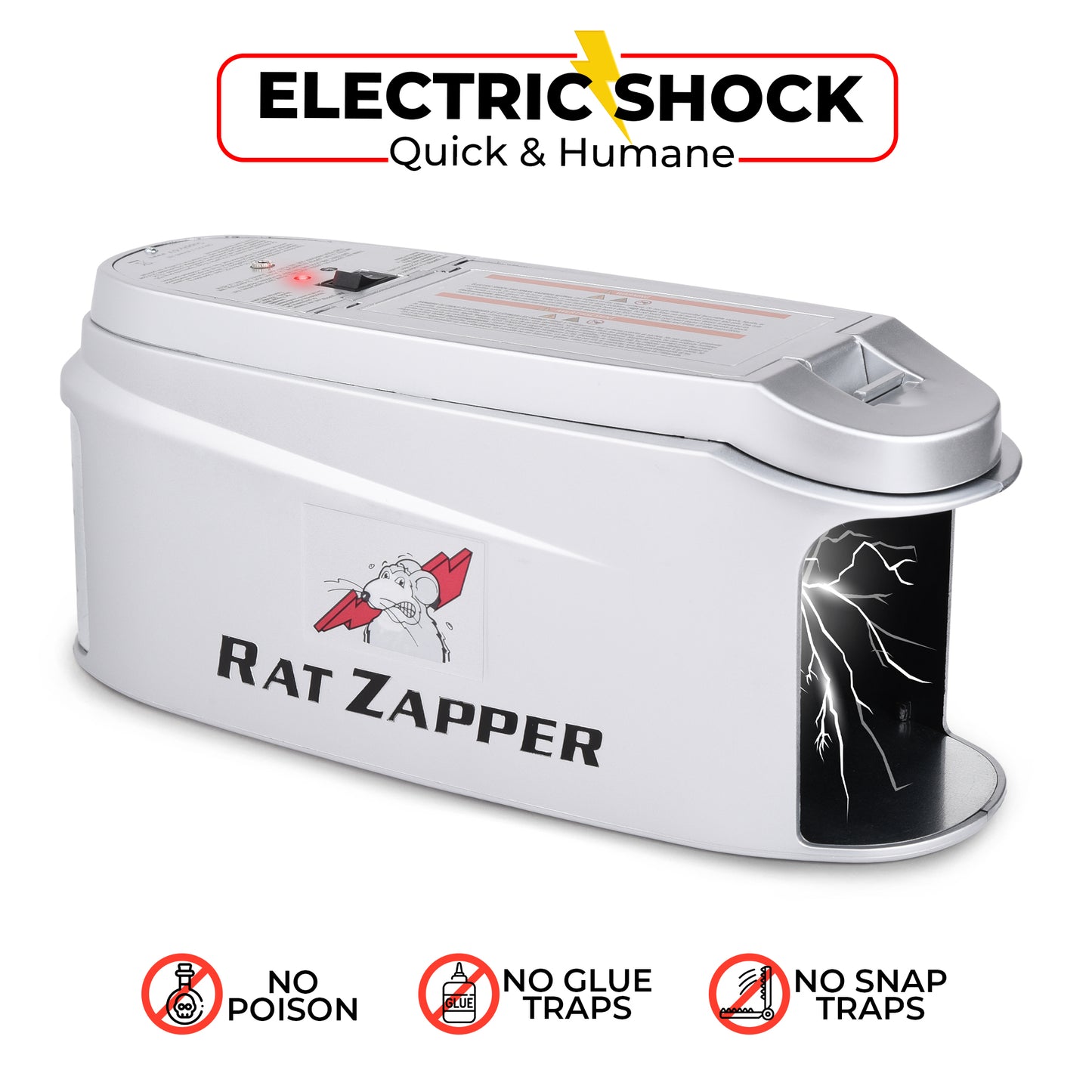 Rat Zapper - Indoor Electric Mouse Trap - Safe and Effective Electronic Humane Rodent Killer - Reusable and No Touch