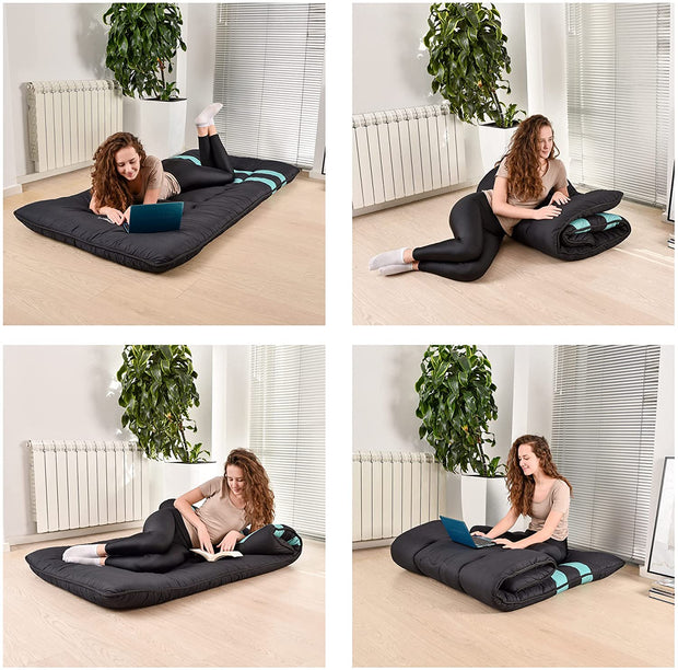 Futon Mattress Foldable Sleeping Bed and Roll Up Mat for Guest